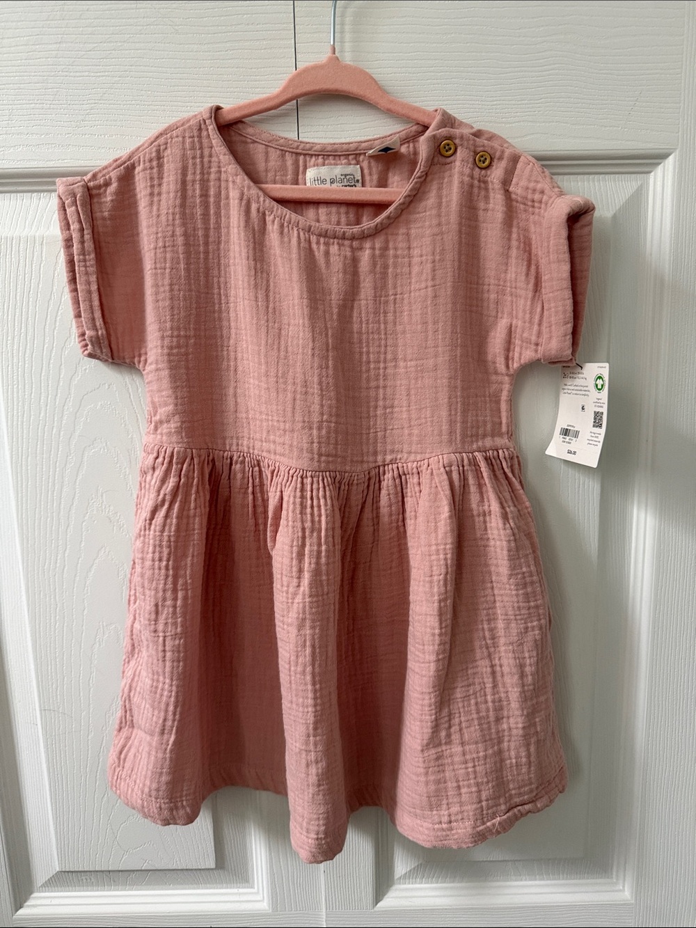 Carter's Dusty Pink Cotton Gauze Casual Dress